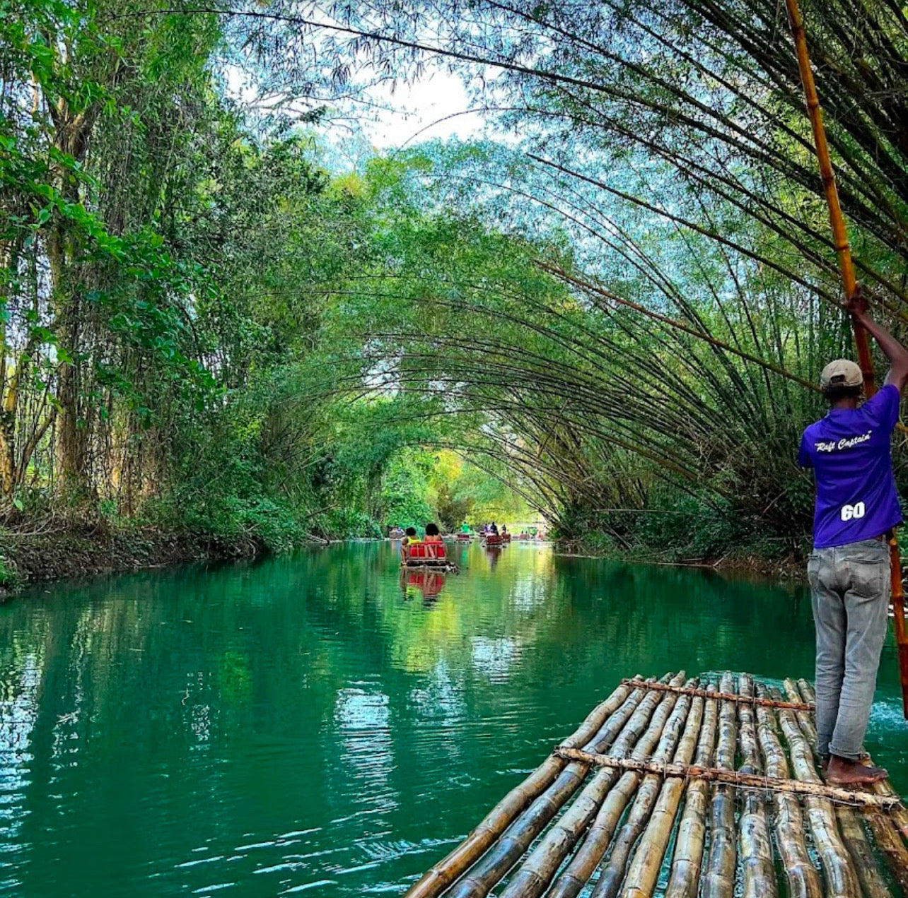 2- in-1 Luxury Clear Kayak + Bamboo Rafting With Limestone Foot Massage bundle. (Transportation MUST be booked if there’s only 1 guest as this is a multi-location excursion).. Free Transportation provided ONLY for groups of two or more.)